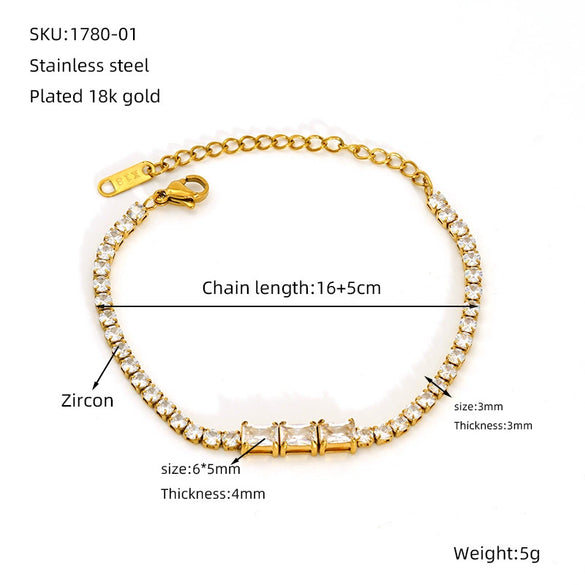 Titanium Steel Geometric Diamond Bracelet