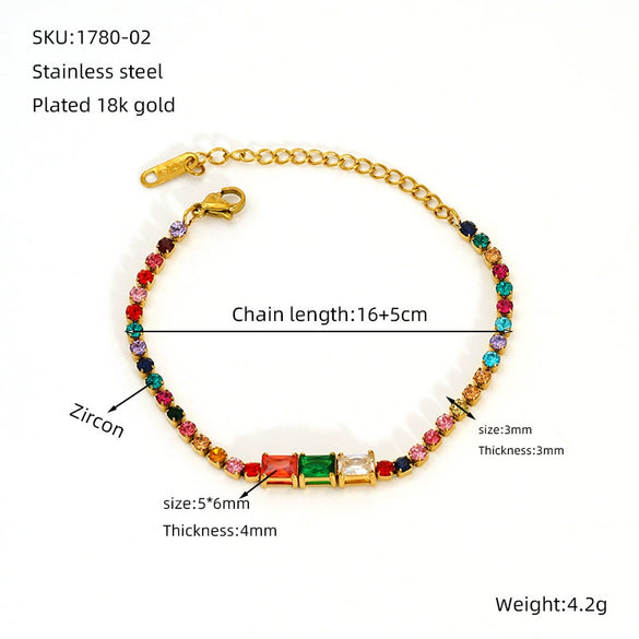 Titanium Steel Geometric Diamond Bracelet