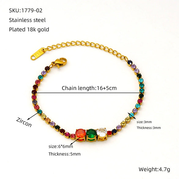 Titanium Steel Geometric Diamond Bracelet