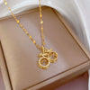 Titanium Steel Geometric Diamond Inlaid Women's Fashionable Clavicle Necklace