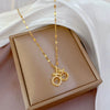 Titanium Steel Geometric Diamond Inlaid Women's Fashionable Clavicle Necklace
