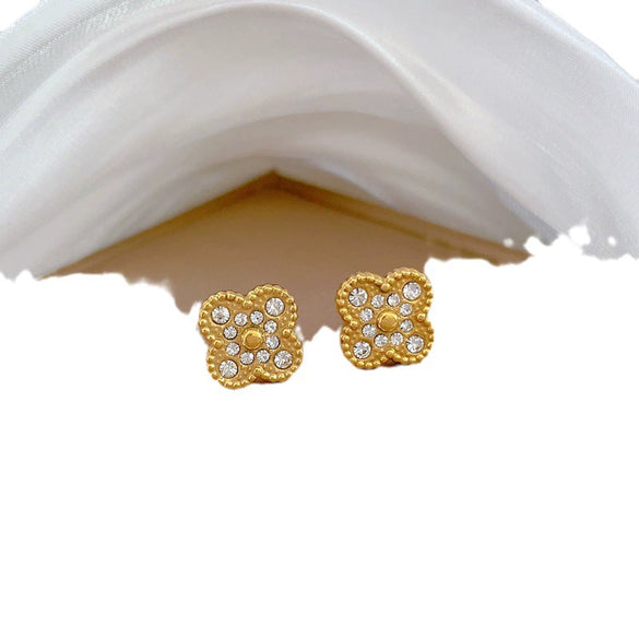 Titanium Steel Geometric Diamond Light Luxury Earrings For Women