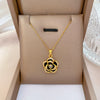 Titanium Steel Geometric Diamond Microencrusted Camellia Necklace For Women Ochain Accessory