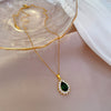 Titanium Steel Geometric Diamond Zircon Women's Ochain Necklace