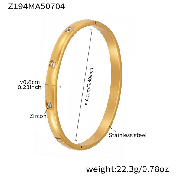 316L Stainless Steel Geometric Diamondencrusted Electroplated Fashion Ladies Bracelet