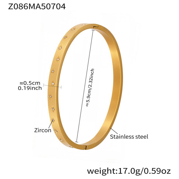 316L Stainless Steel Geometric Diamondencrusted Electroplated Fashion Ladies Bracelet