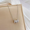 Titanium Steel Geometric Diamondencrusted Electroplated Necklace For Women