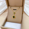 Titanium Steel Geometric Diamondshaped Lucky Grass Electroplating Unisex Clavicle Necklace