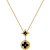 Titanium Steel Geometric Diamondshaped Lucky Grass Electroplating Unisex Clavicle Necklace
