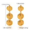Titanium Steel Geometric Disc Earrings For Women With Pvd Vacuum Plating