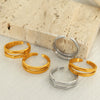 316L Stainless Steel Geometric Double Hollow Opening Electroplated Fashion Women's Ring