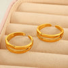 316L Stainless Steel Geometric Double Hollow Opening Electroplated Fashion Women's Ring