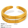 316L Stainless Steel Geometric Double Hollow Opening Electroplated Fashion Women's Ring