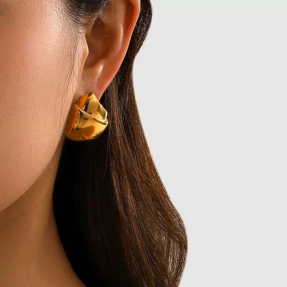 Titanium Steel Geometric Drop Shape Electroplated Women's Earrings