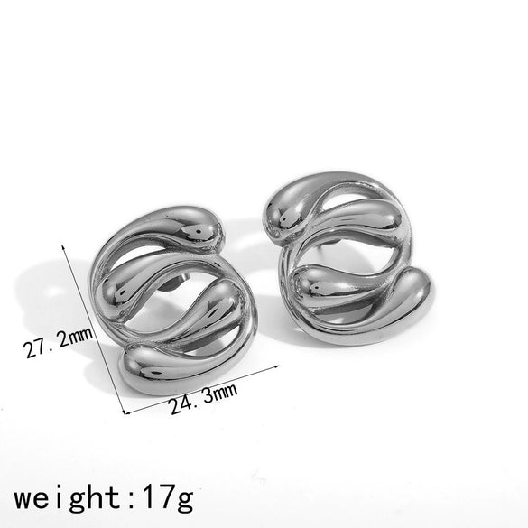 Titanium Steel Geometric Drop Shape Electroplated Women's Earrings