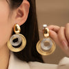 Titanium Steel Geometric Earrings Electroplated Simple Style