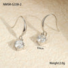 Titanium Steel Geometric Earrings For Women Claw Inlaid Zircon Electroplated Jewelry