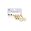 Titanium Steel Geometric Earrings For Women With Blue Turquoise Hollow Round Star Shape Electroplated