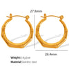 316L Stainless Steel Geometric Electroplated Bamboo Earrings For Women Fashion Jewelry
