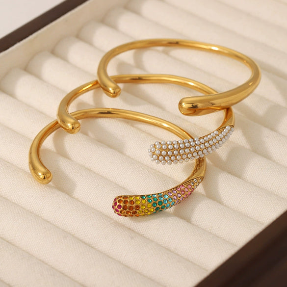 Titanium Steel Geometric Electroplated Bracelet
