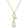 Titanium Steel Geometric Electroplated Butterfly Pearl Shell Clavicle Necklace