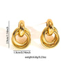 Titanium Steel Geometric Electroplated Earrings For Unisex