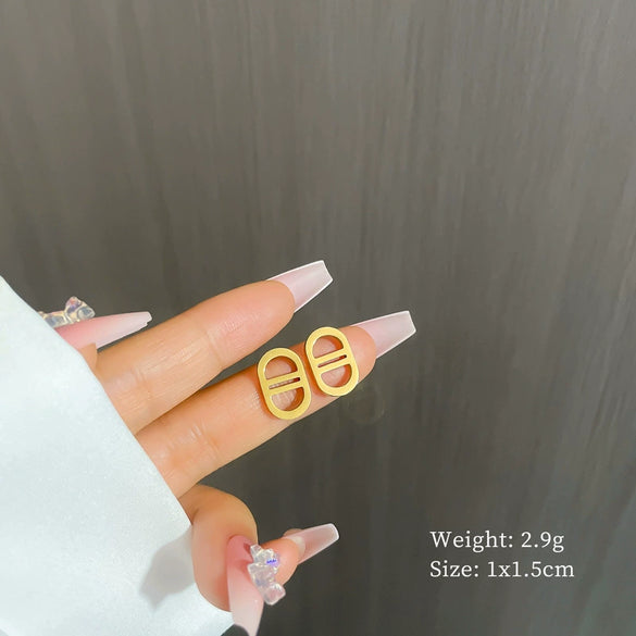 Titanium Steel Geometric Electroplated Earrings For Women