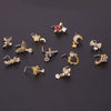 Titanium Steel Geometric Electroplated Puncture Jewelry For Women