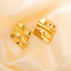 Titanium Steel Geometric Electroplated Spiral Spin Earrings