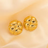 Titanium Steel Geometric Electroplated Spiral Spin Earrings