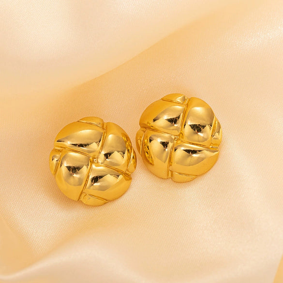 Titanium Steel Geometric Electroplated Spiral Spin Earrings