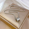 Titanium Steel Geometric Electroplated Threering Minimalistic Fashion Necklace For Unisex