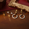Titanium Steel Geometric Electroplated Women's Earrings Set With Four Leaf Flower And Circle Triangle Designs