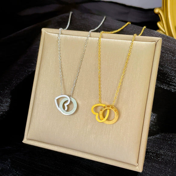 Titanium Steel Geometric Electroplated Women's Love Necklace Accessories
