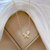 Titanium Steel Geometric Elegant Stylish Normcore Style Real Gold Plated Necklace For Women