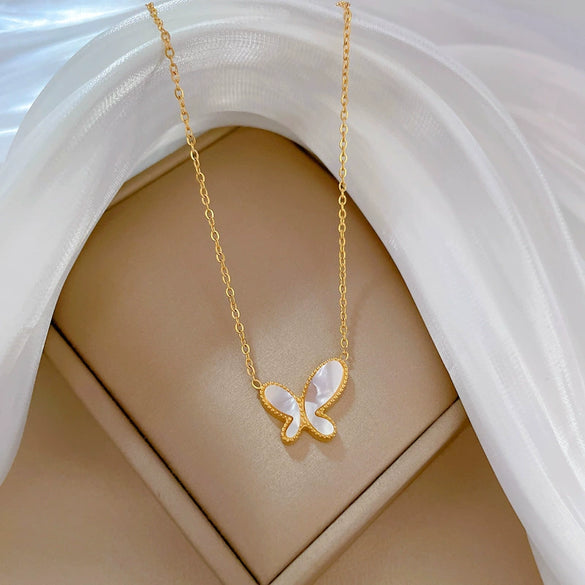 Titanium Steel Geometric Elegant Stylish Normcore Style Real Gold Plated Necklace For Women