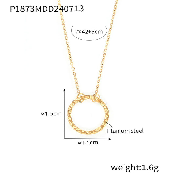 316L Stainless Steel Geometric Element Ring Pendant Yshaped Tassel Hiphop Style Electroplated Neck Chain For Women