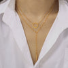 316L Stainless Steel Geometric Element Ring Pendant Yshaped Tassel Hiphop Style Electroplated Neck Chain For Women