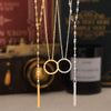 316L Stainless Steel Geometric Element Ring Pendant Yshaped Tassel Hiphop Style Electroplated Neck Chain For Women