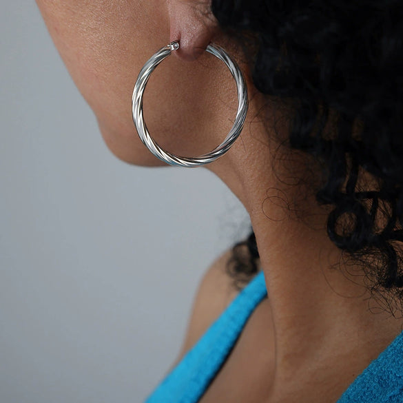 Titanium Steel Geometric Exaggerated Women's Earrings With Electroplating