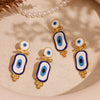 Titanium Steel Geometric Fashion Electroplated Blue Eye Devil's Eye Pendant Earrings For Women