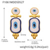 Titanium Steel Geometric Fashion Electroplated Blue Eye Devil's Eye Pendant Earrings For Women