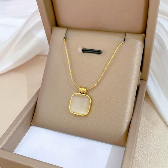 Titanium Steel Geometric Fashion Minimalist Electroplated Necklace For Unisex