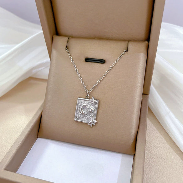 Titanium Steel Geometric Fashion Minimalist Electroplated Necklace For Unisex