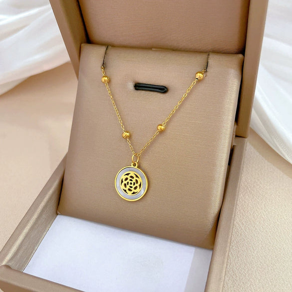 Titanium Steel Geometric Fashion Minimalist Electroplated Necklace For Unisex