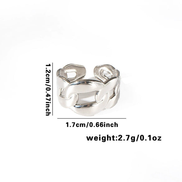 Titanium Steel Geometric Fashion Women's Ring And Bracelet Electroplated
