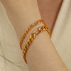 316L Stainless Steel Geometric Figaro Cuba Chain Bracelet For Women With Electroplating