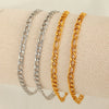 316L Stainless Steel Geometric Figaro Cuba Chain Bracelet For Women With Electroplating