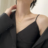 Titanium Steel Geometric Fishtail Pendant Necklace For Women With Electroplating Process