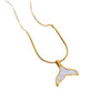 Titanium Steel Geometric Fishtail Shell Necklace For Women Fashion Minimalist Style With Real Gold Electroplating